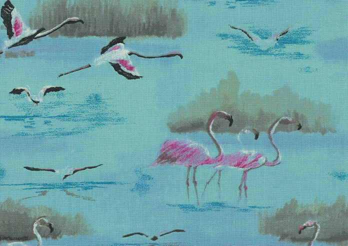 Flamingos, Aqua - Roman Blind - Image 6